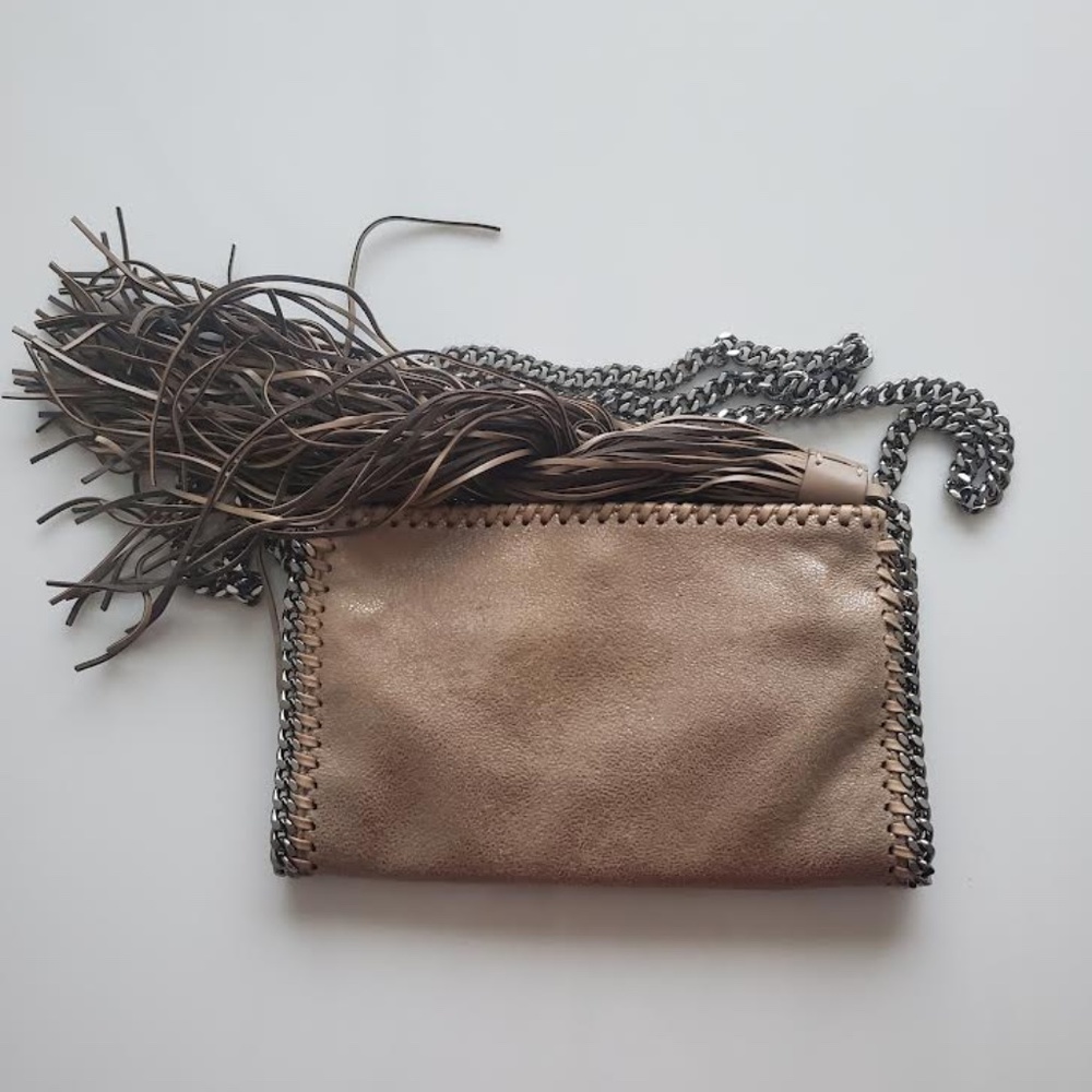 STELLA MCCARTNEY  Shaggy Deer Faux Leather Small Falabella Crossbody Bag